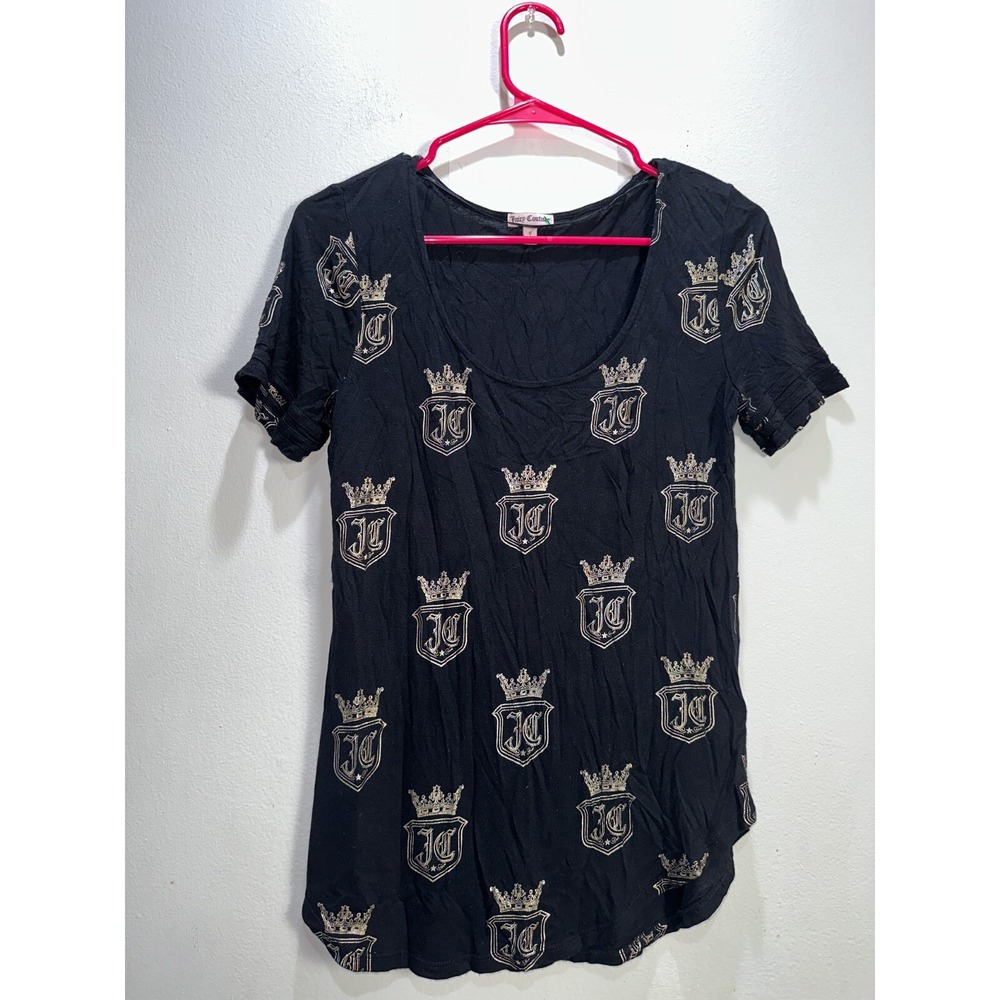 Juicy Coture Tank Womens Small Short Sleeve Black Pullover Rayon Ladies Logo S